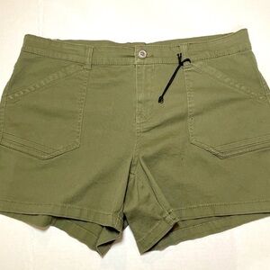 Supplies Women’s Shorts Size 16 Pockets Stretch Army Green High Rise Canvas New